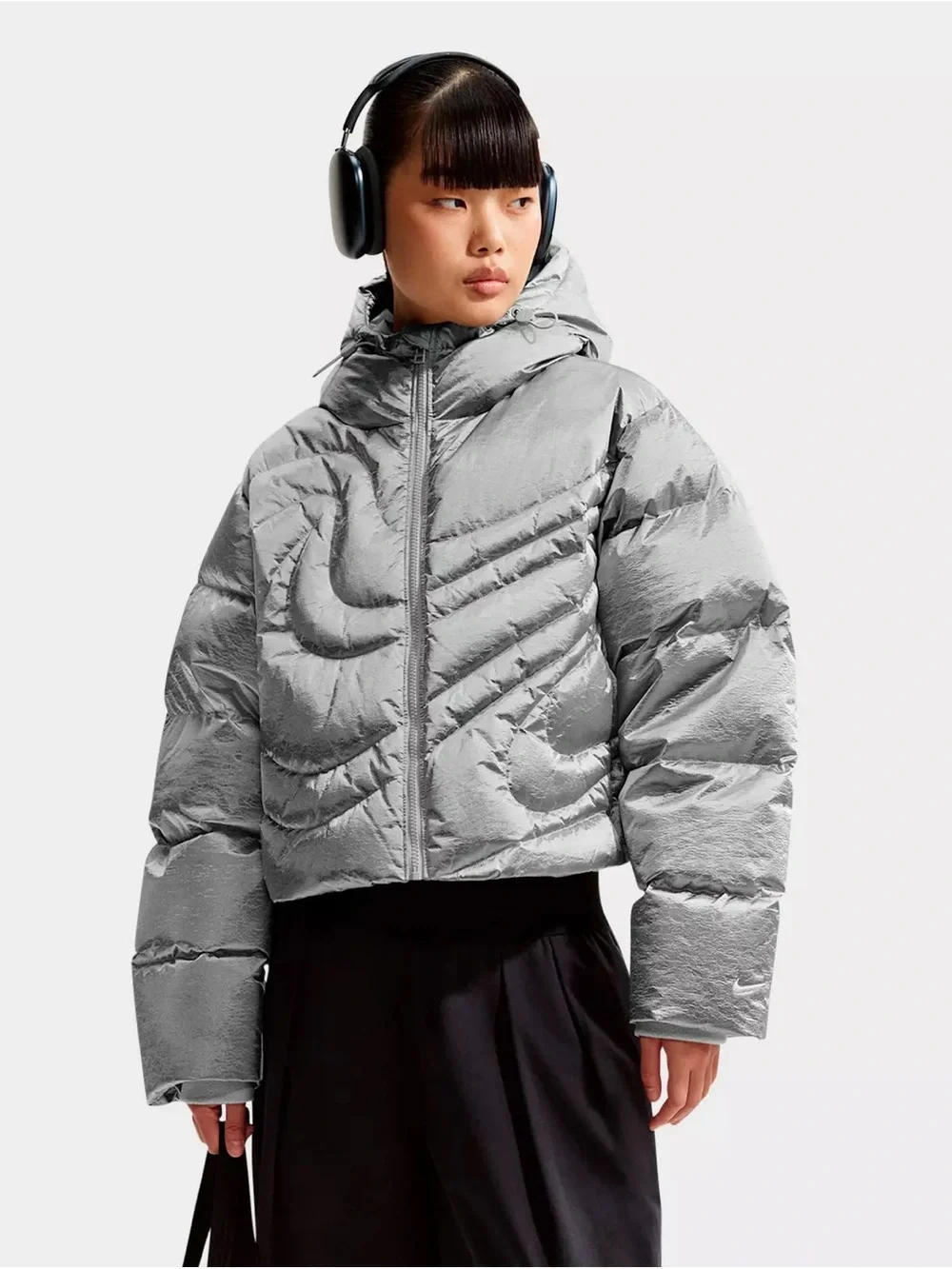 WOMEN'S NIKE SPORTSWEAR SWOOSH SERIES THERMA-FIT OVERSIZED FULL-ZIP DOWN PUFFER